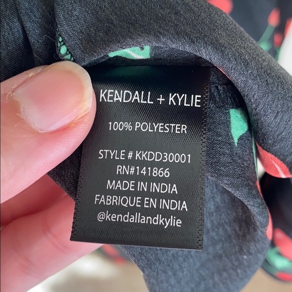 Kendal & Kylie Black Cherry Print Wrap Dress - Picture 5 of 5